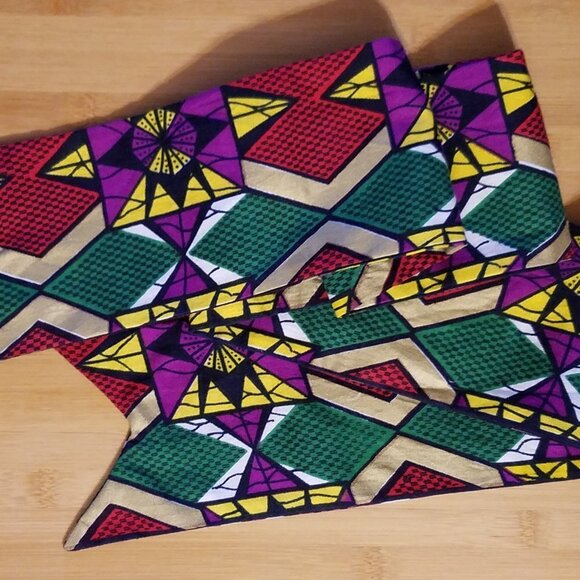 Hand Crafted Headband Headscarf Ankara African Print Cotton Fabric 49" L 4.25" - Picture 1 of 4